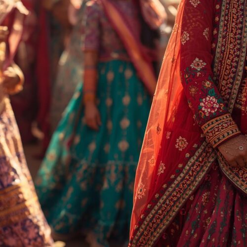 rajasthani colorful traditional dresses 4k background