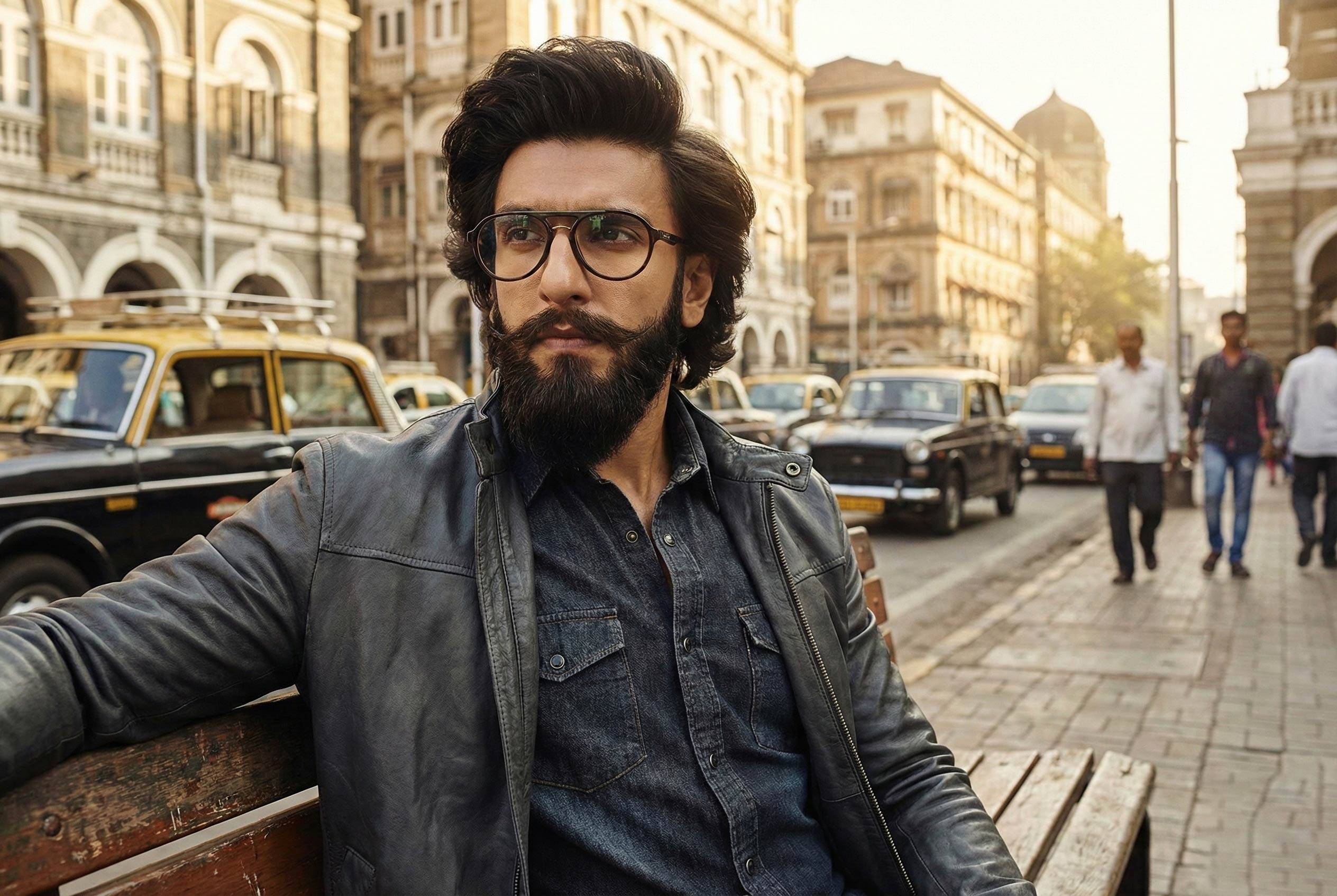 Ranveer singh sitting in a city place 4k picture