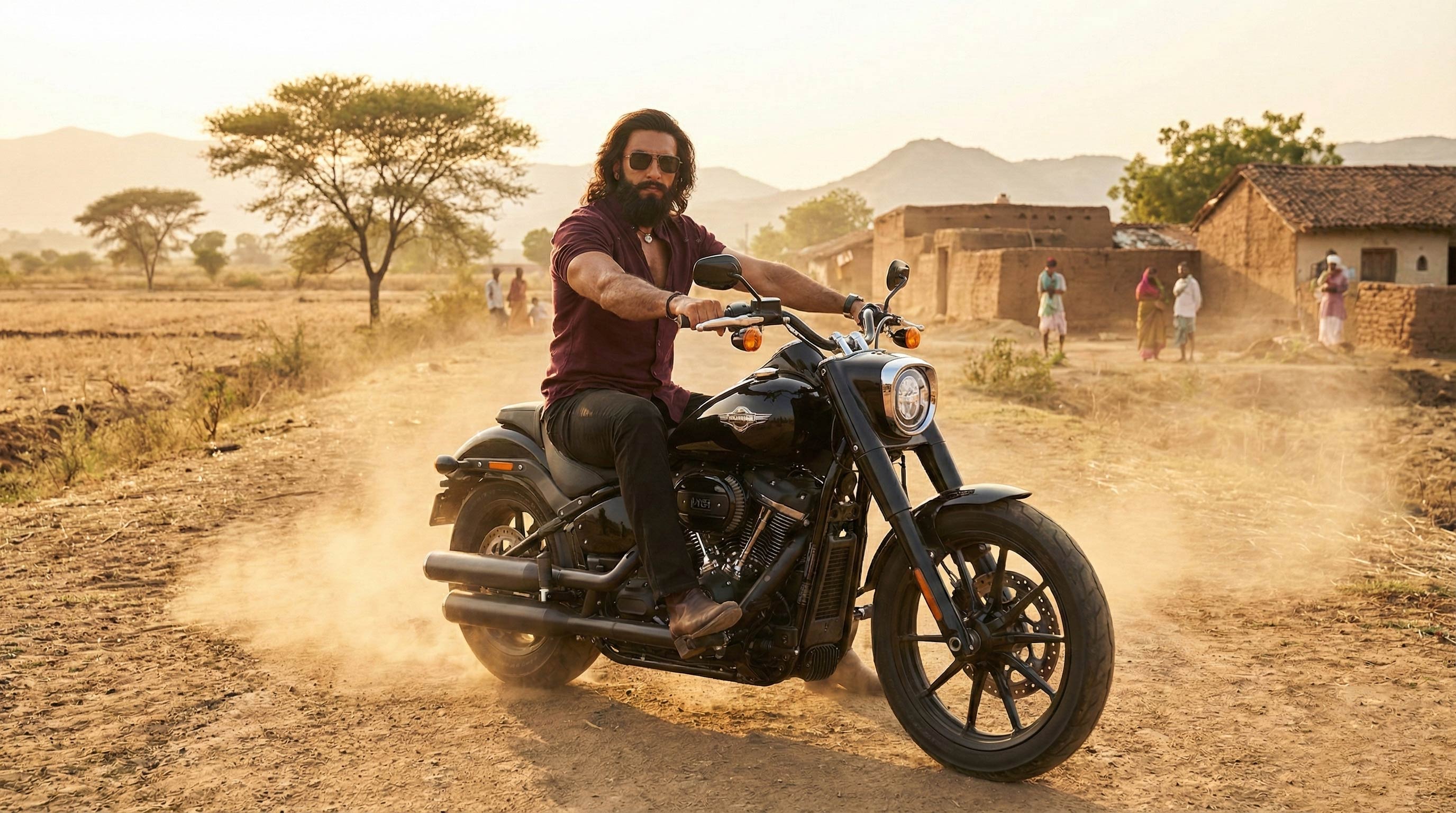 Ranveer Singh with bike wallpaper