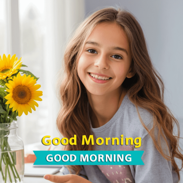 Good morning with a cut girl whatsapp status picture