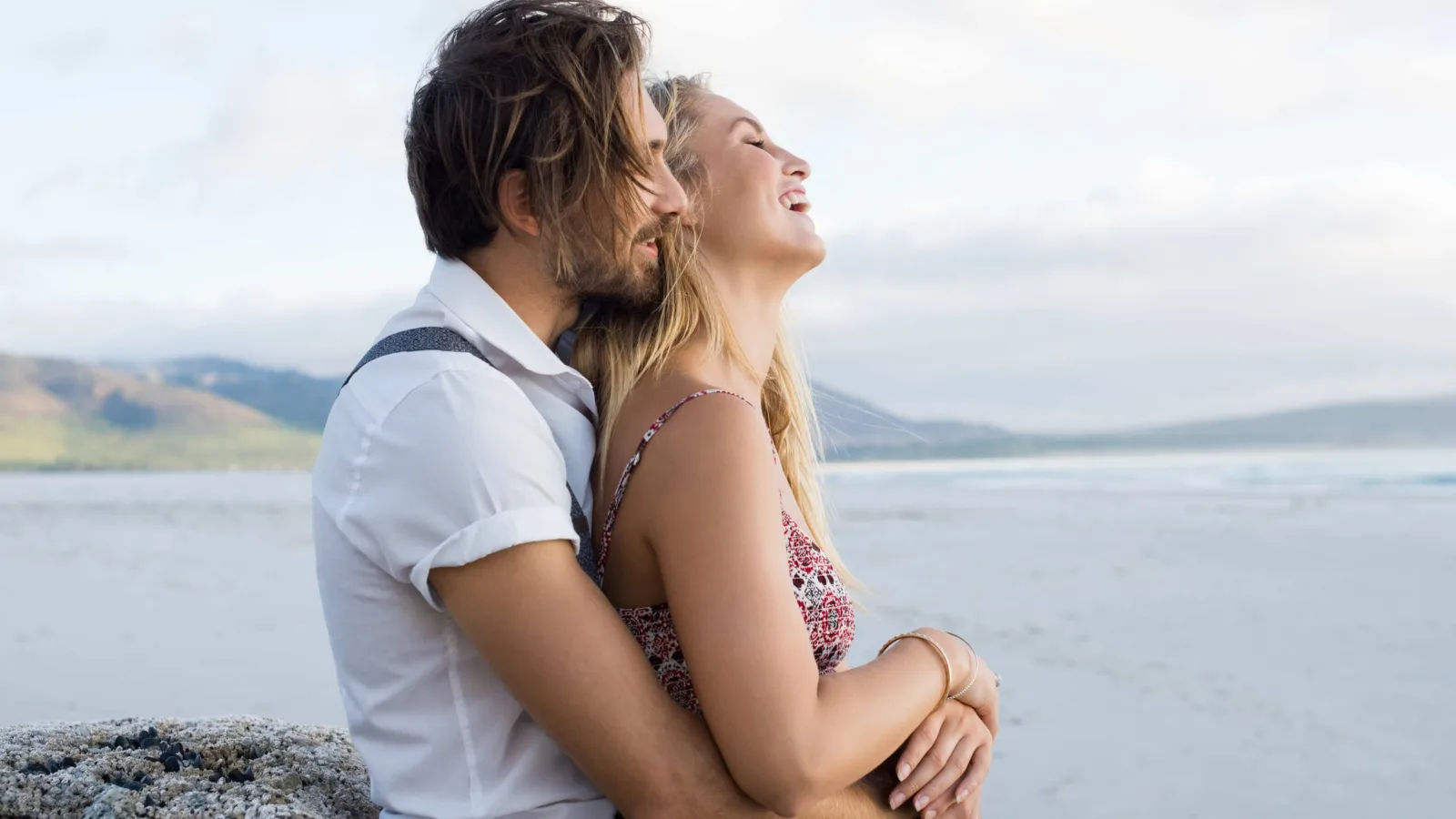 Couple picture of man and woman in arms