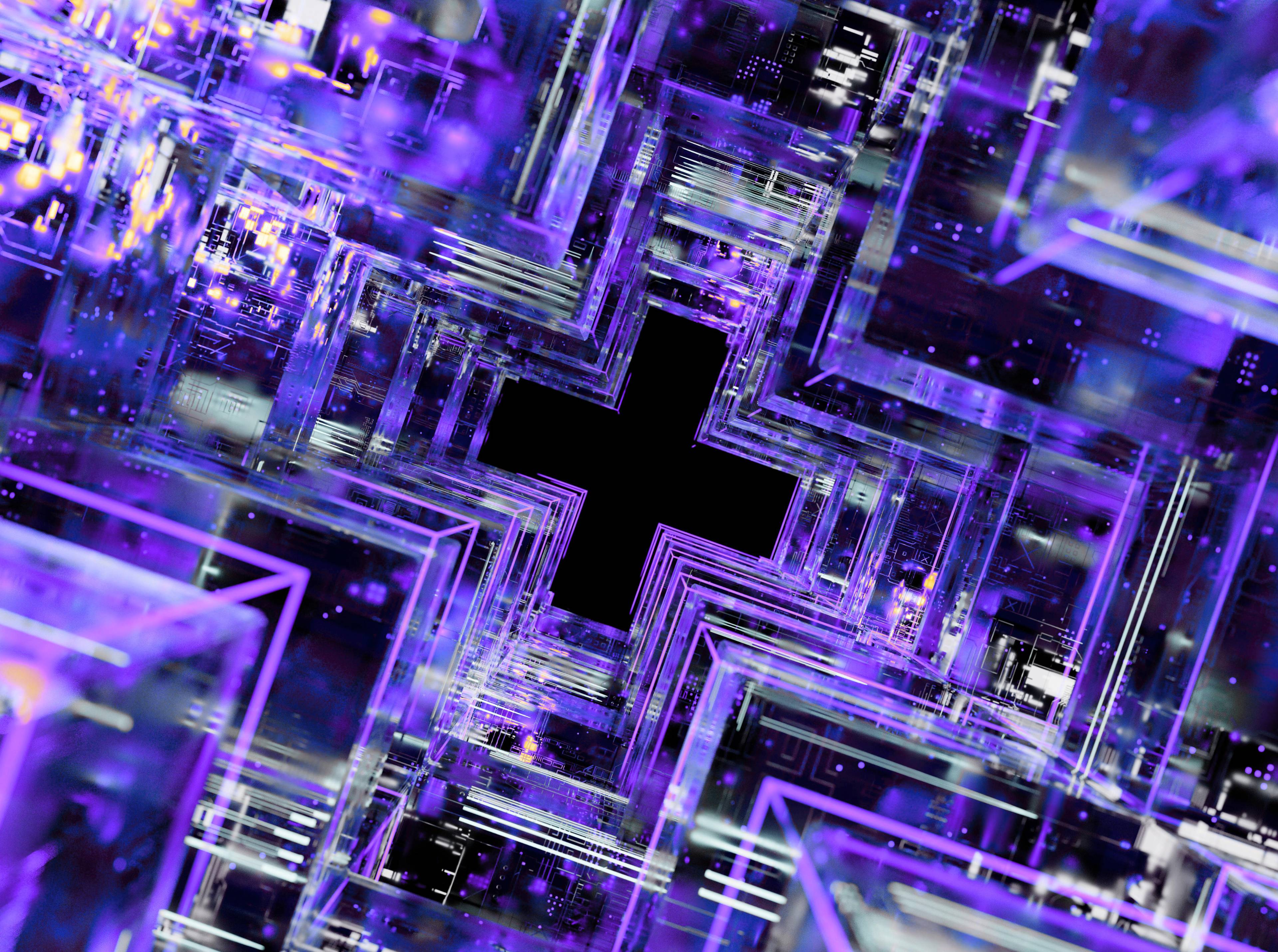 Stunning Abstract 4K Pictures – Download Free Ultra HD Wallpapers 5 Abstract 4k futuristic design wallpaper with neon geometric shapes and glowing digital pattern