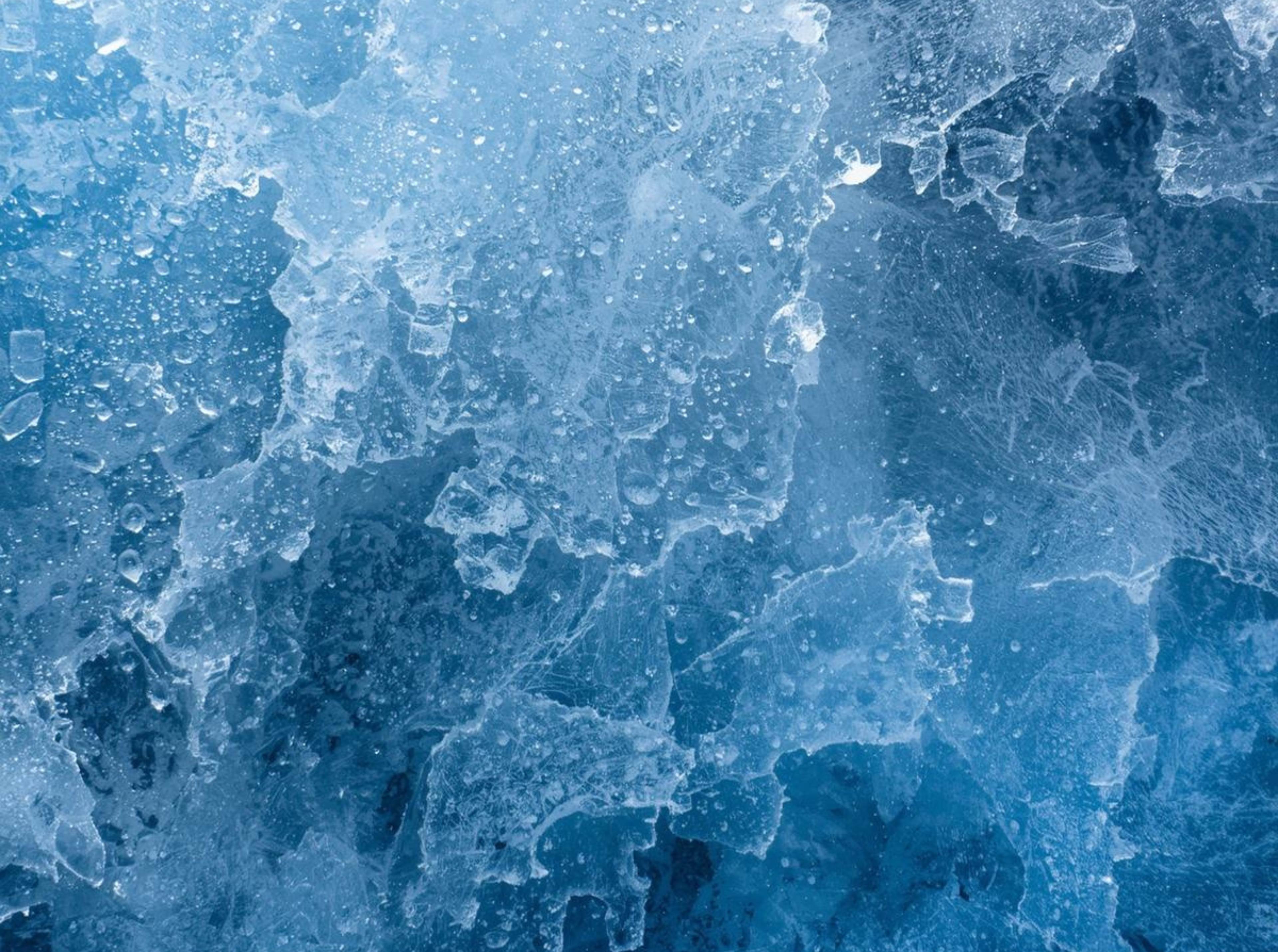 Blue icy texture winter background 4K for desktop