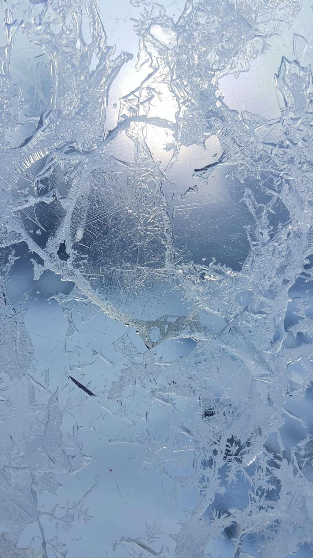 Frosty glass texture winter background 4K for mobile use
