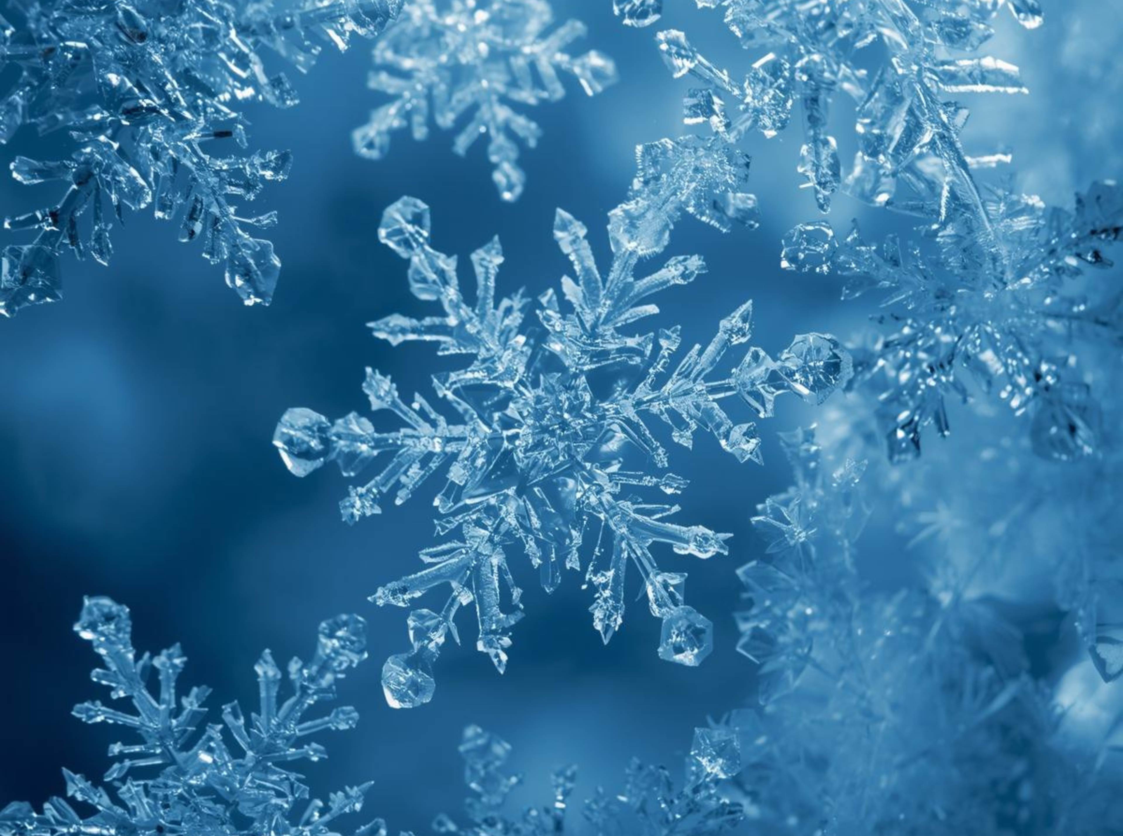 Closeup of snowflakes winter background for wallpapers