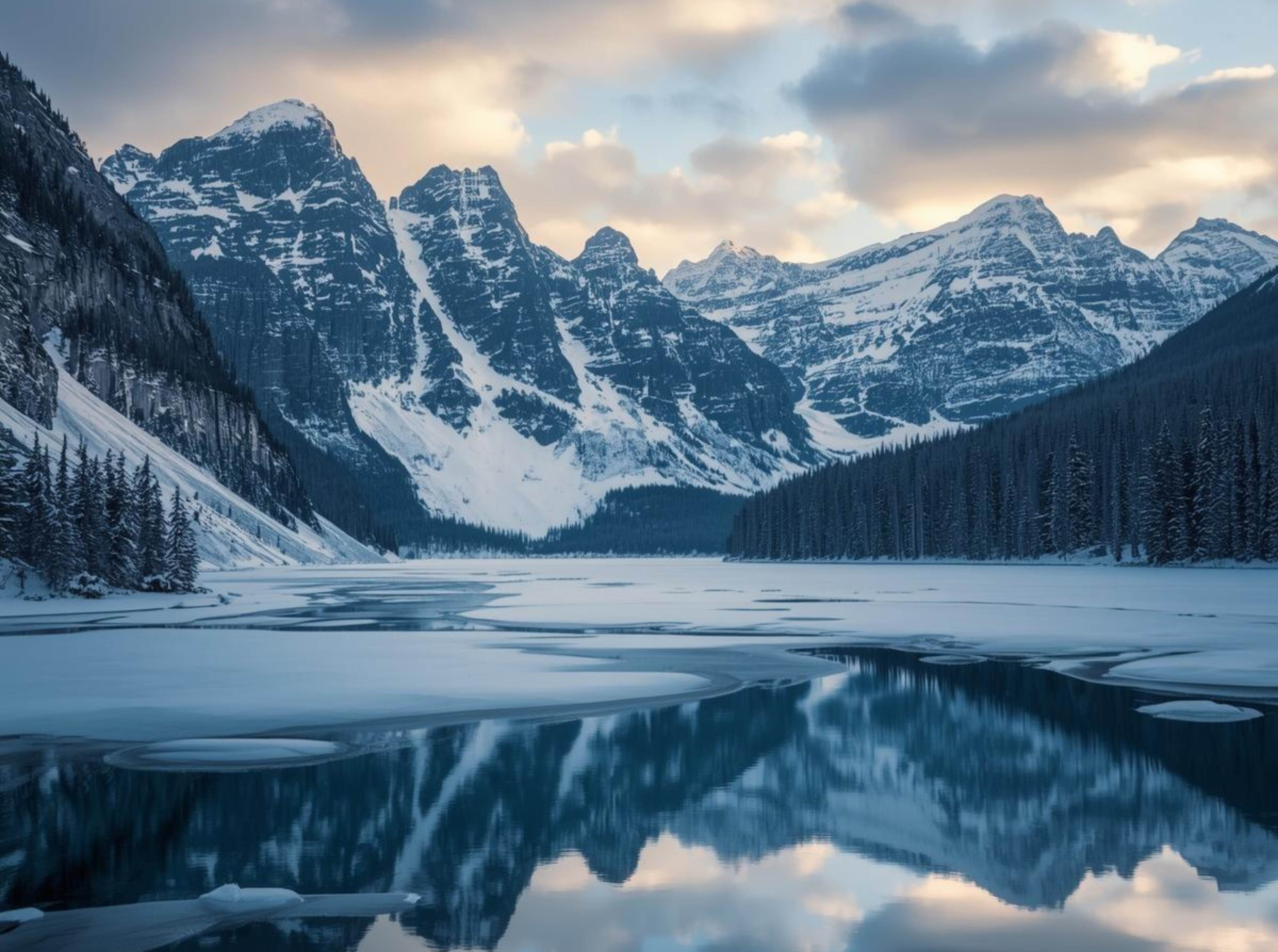 Stunning snowy mountain winter wallpaper in 4K resolution