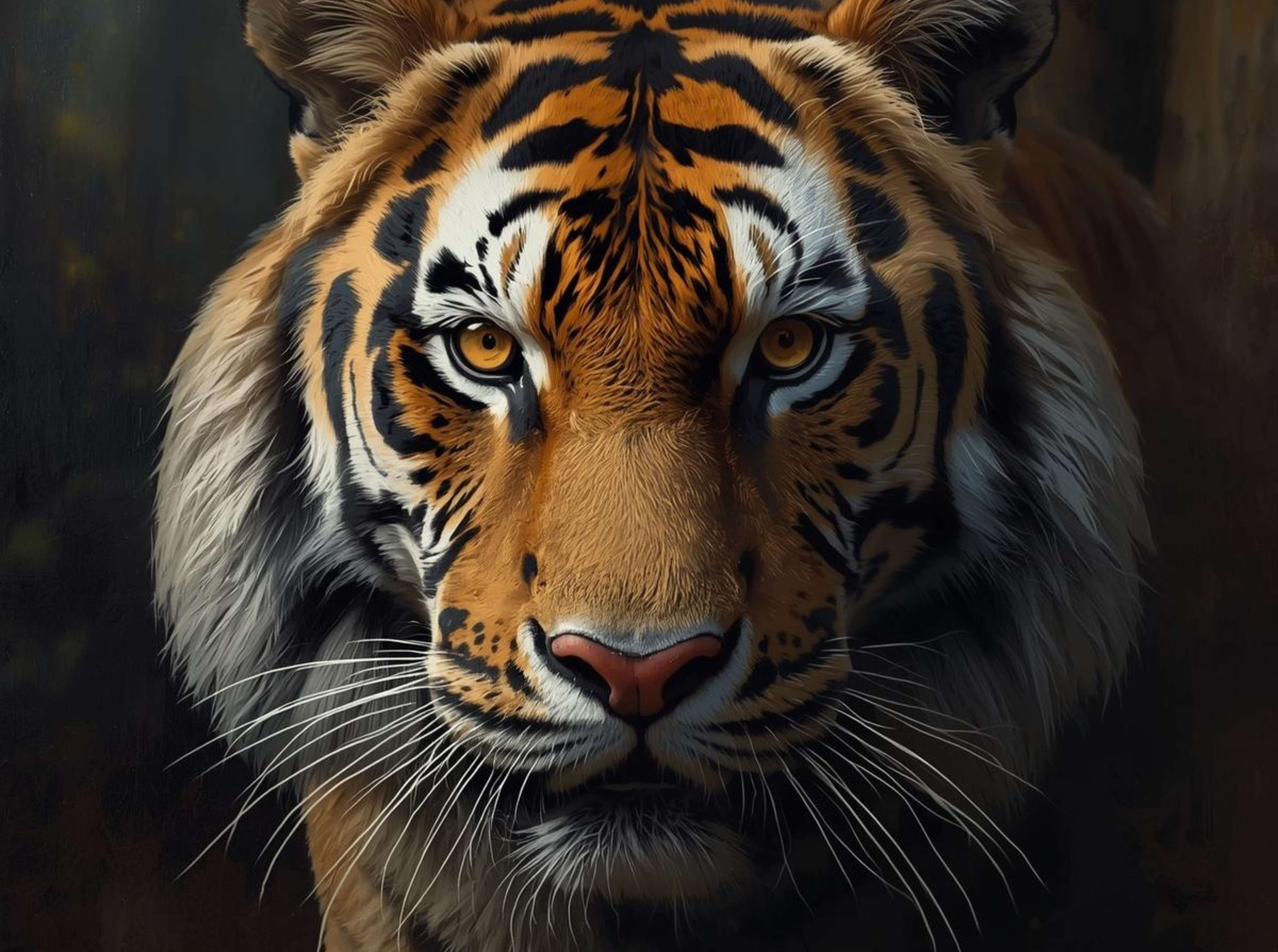 Royalty-free 4K image of a tiger close-up with sharp details.