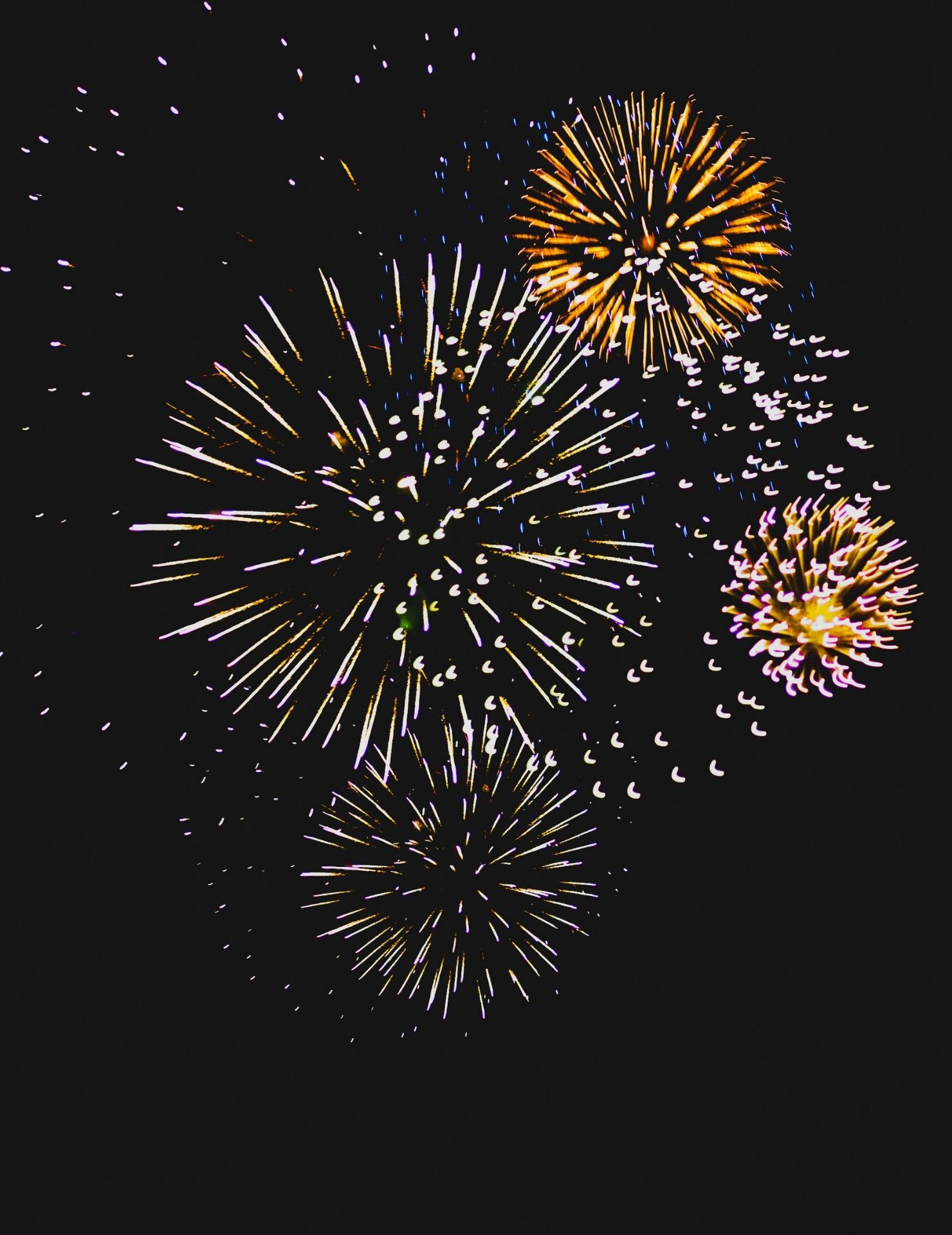 Happy New Year fireworks display in the night sky