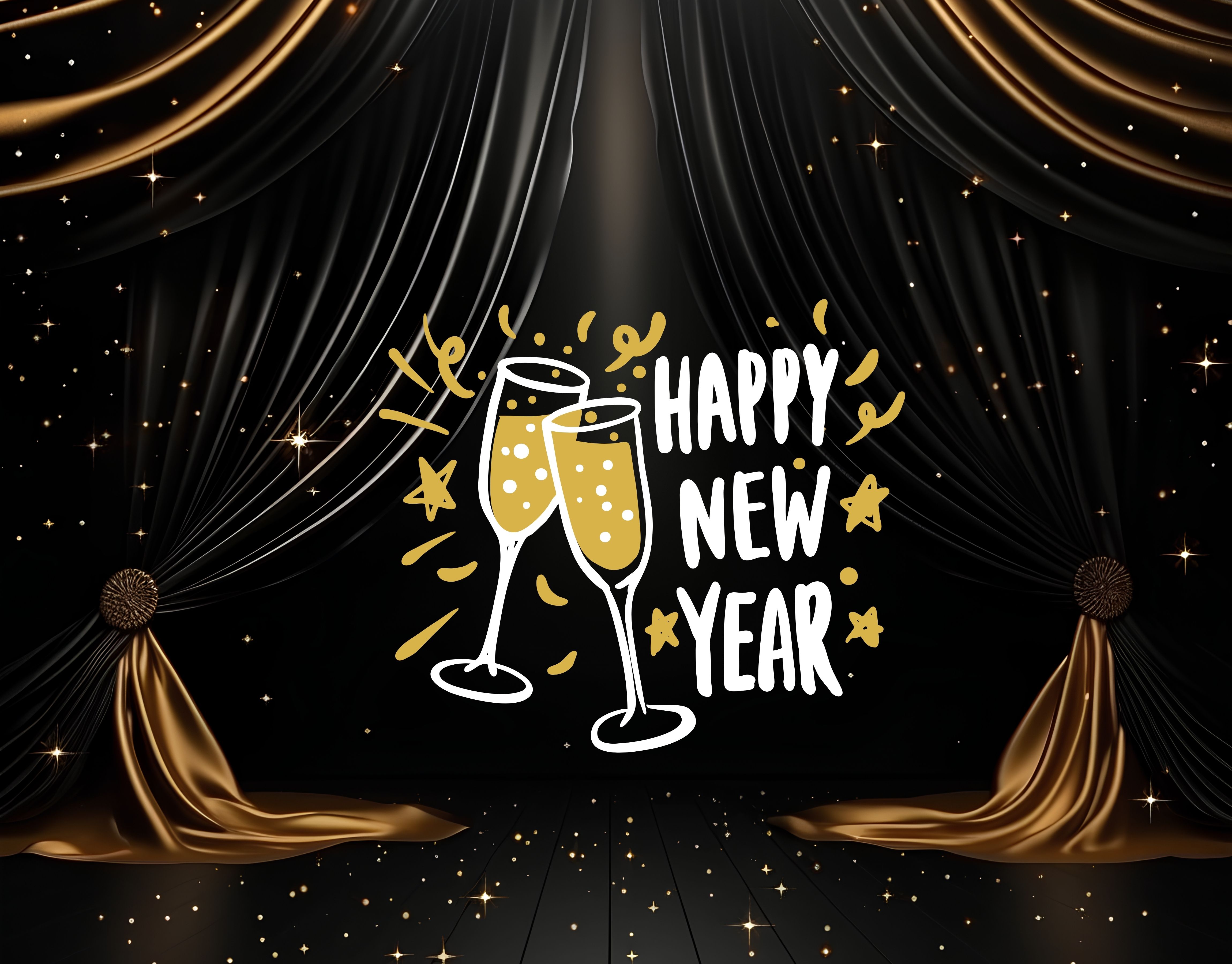 Happy New Year greeting card with elegant festive theme