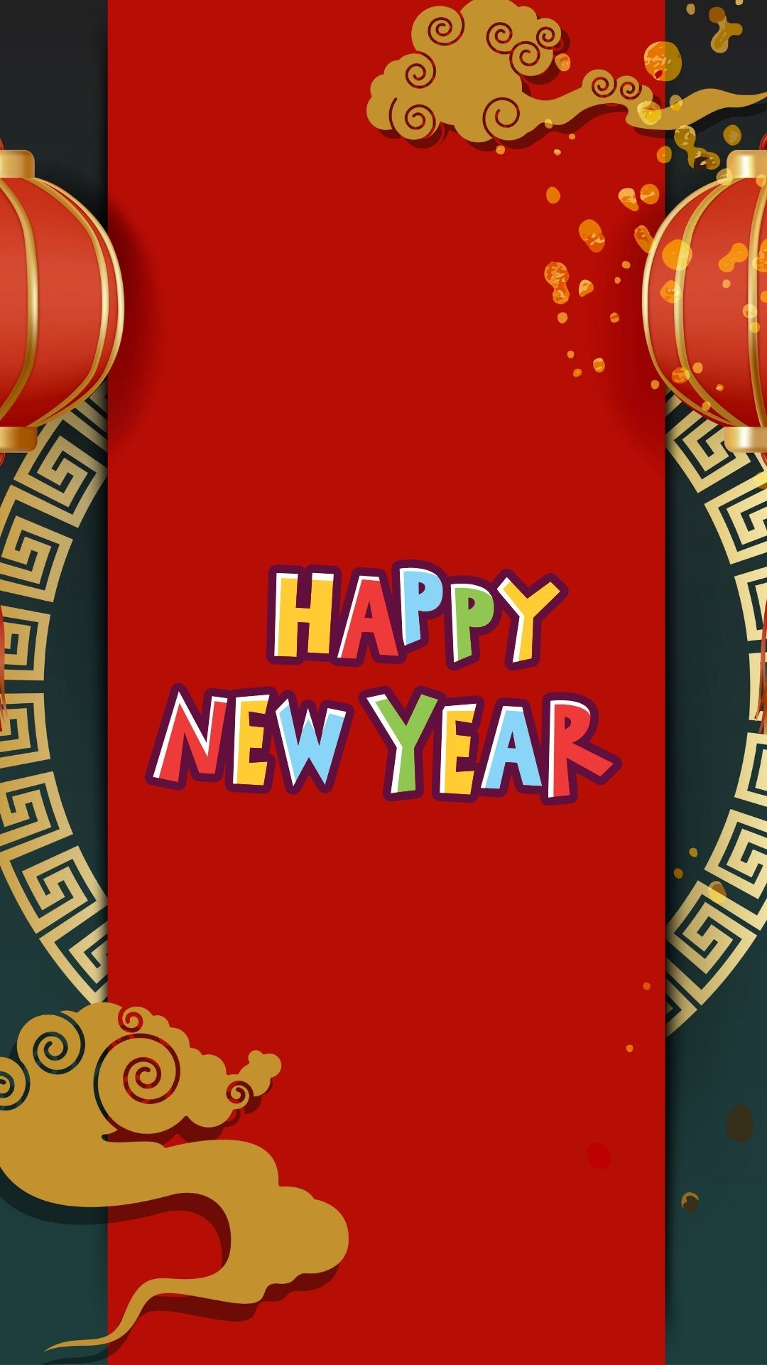 Happy New Year new beginnings illustration with festive symbols