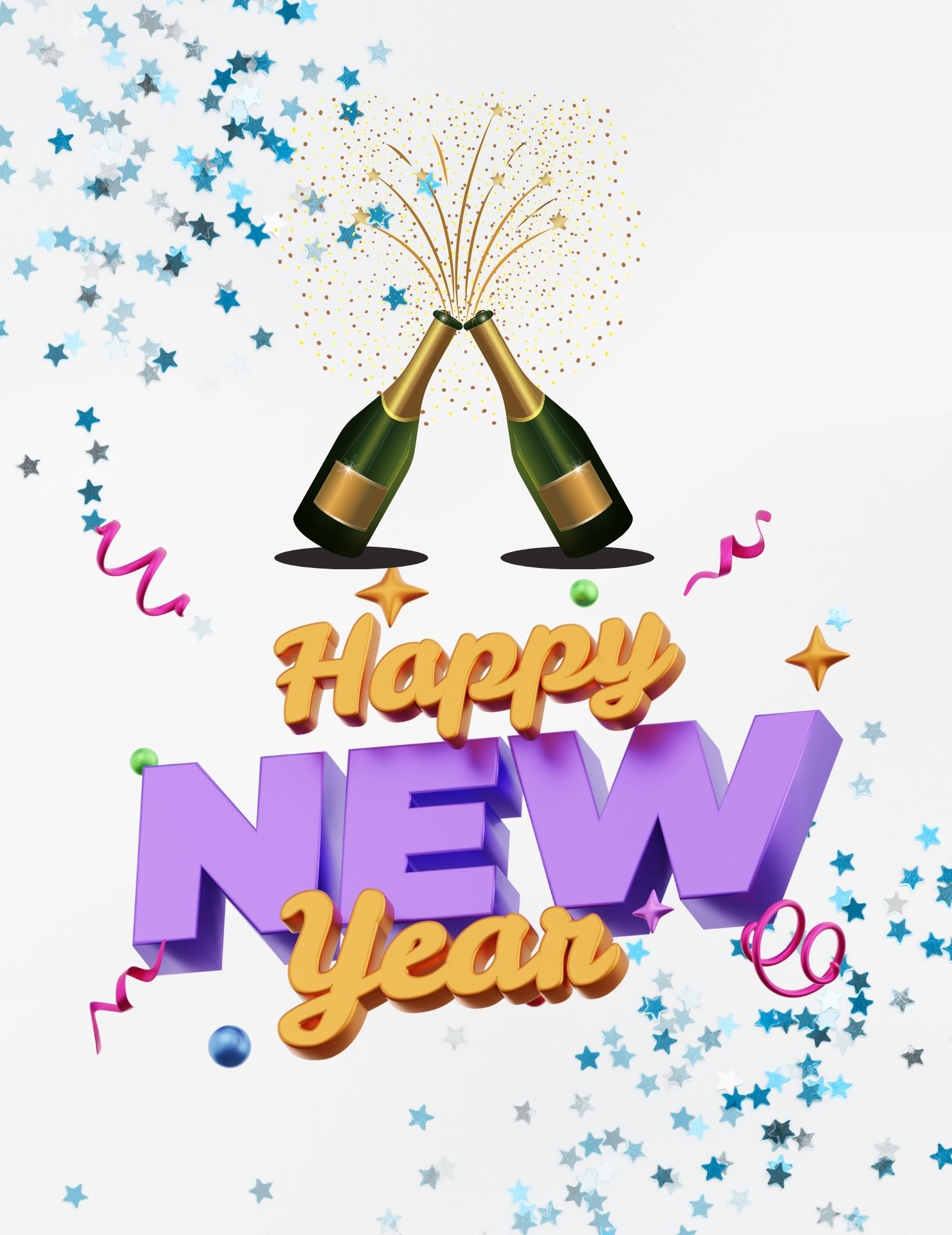 Happy New Year party celebration illustration with confetti