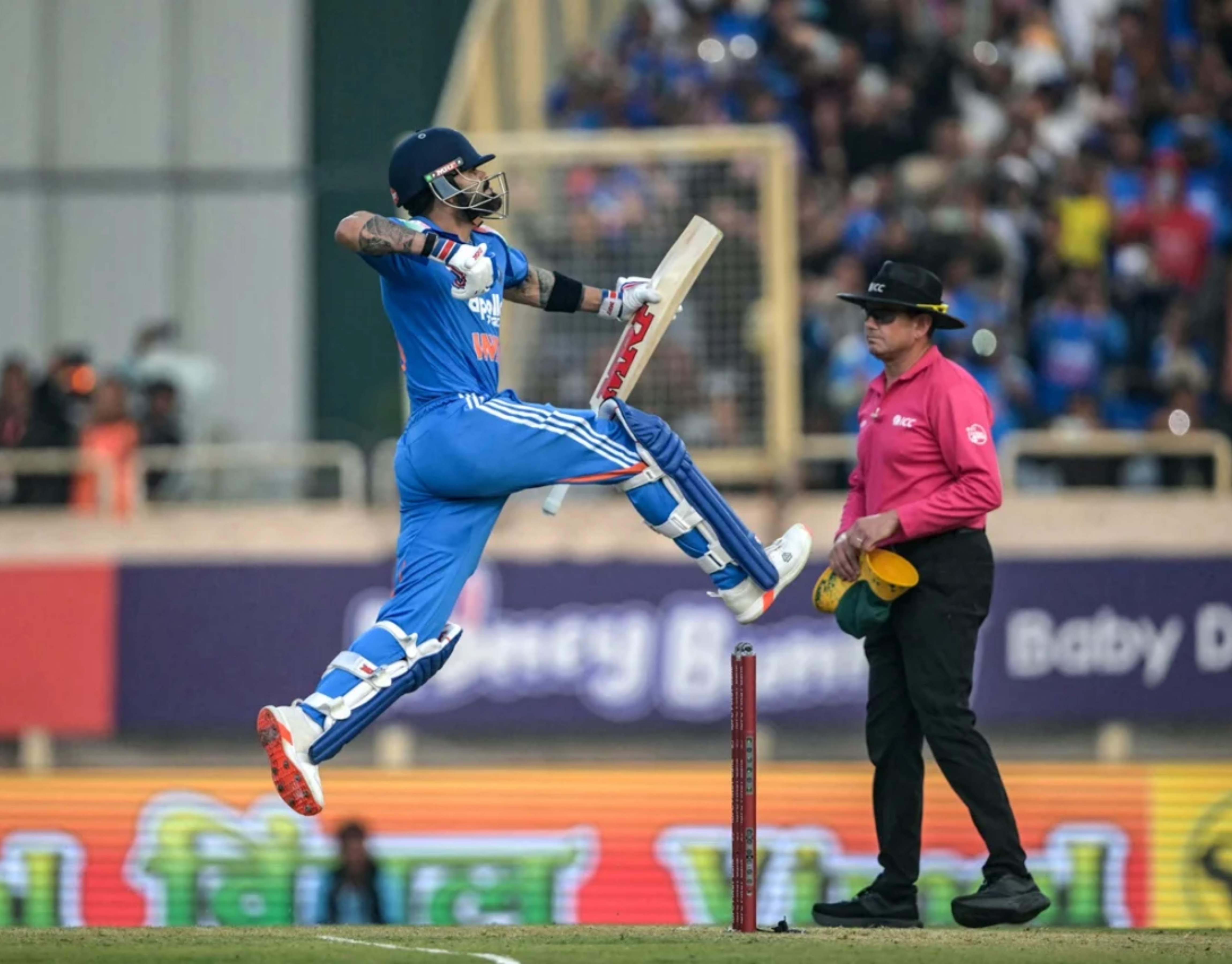 Virat Kohli jumping 4k pictures.