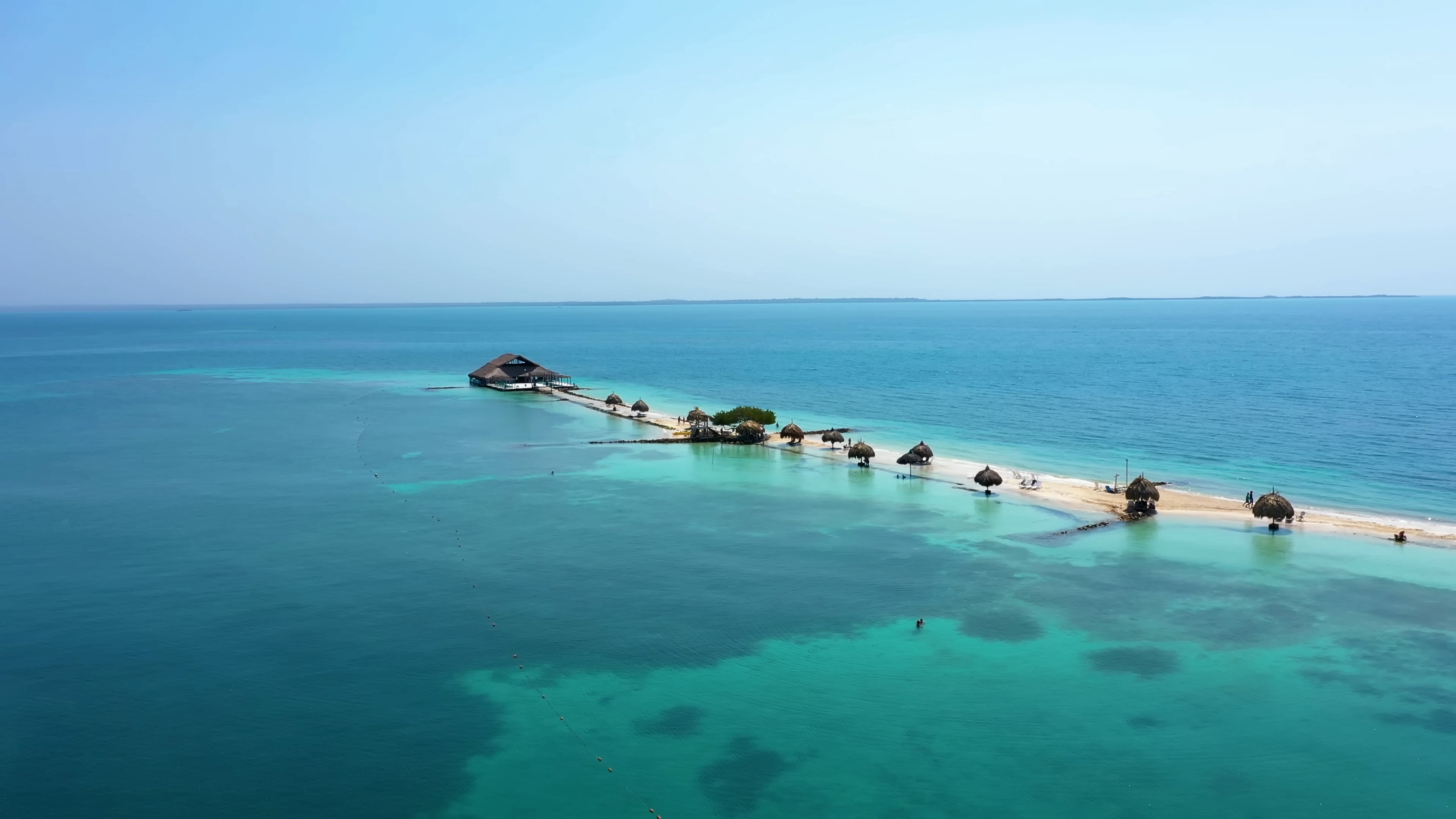 Color Wallpaper 4K aerial ocean sandbar with blue water
